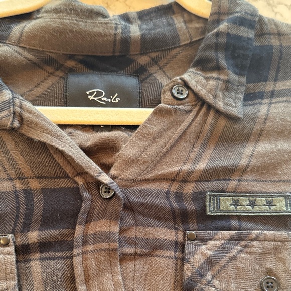 Rails Pepper Olive and Black Military Plaid Shirt - Picture 2 of 9